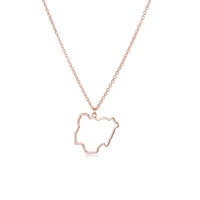 5 outline africa nigeria map country necklace hollow state geography island city hometown souvenir pendant necklace jewelry