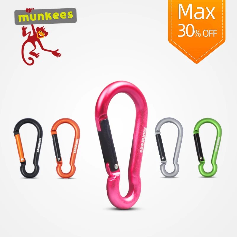

munkees 2-Pack 8-Shaped Carabiner for keys small keyring fishing backpack hook keychain