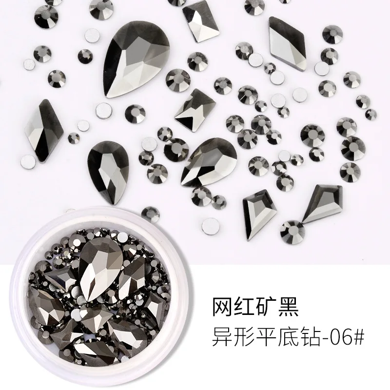 

nail art decorations multi-size glass crystal rhinestones AB transparent colorful diamonds bright gems nail art accessories