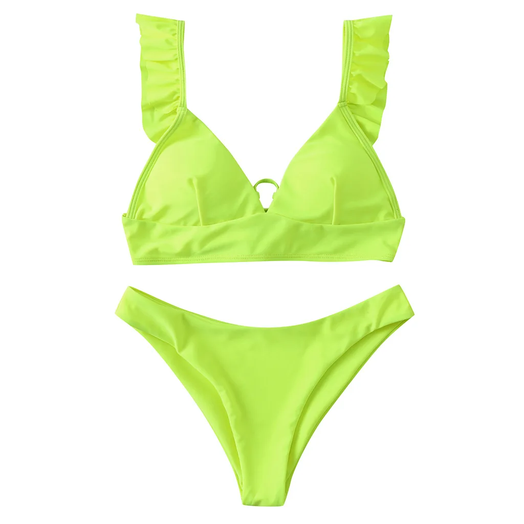 

2021 Swimsuit Women Sexy Lady 2 Piece Bikini Casual Beach Surf Split Sports Swimsuit Suit