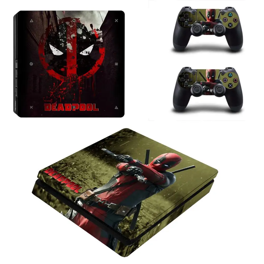 YSP4S-0802 Deadpool PS4 тонкая кожа Наклейка виниловая обложка для Playstation 4 DuslShock 4 консоль и контроллер PS4 Slim Skins наклейка s - Цвет: YSP4S-0802