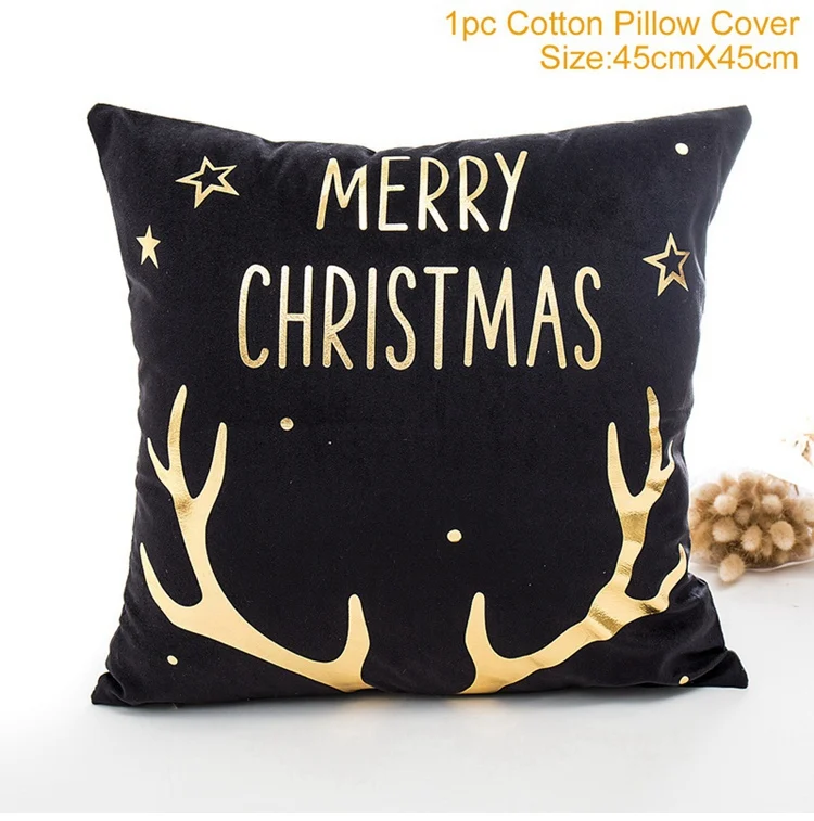 Cushion cover 16 Navidad Рождественский чехол для подушки с рождественским декором для дома рождественские украшения олень Санта Клаус счастливый год - Цвет: Cushion cover 16