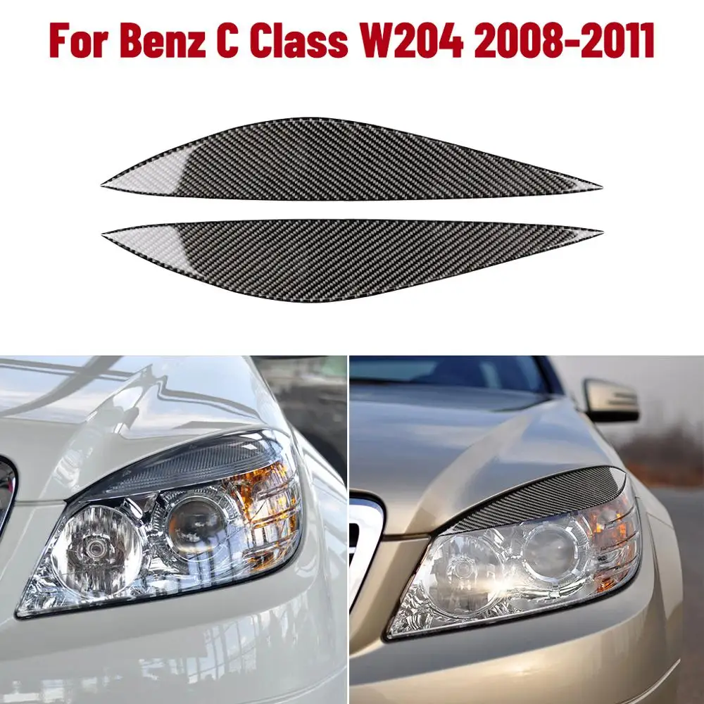 

2PCS Carbon Fiber Vinyl Film Car Stickers Waterproof Car Styling Wrap Auto Vehicle Detailing Car Mercedes-benz C class