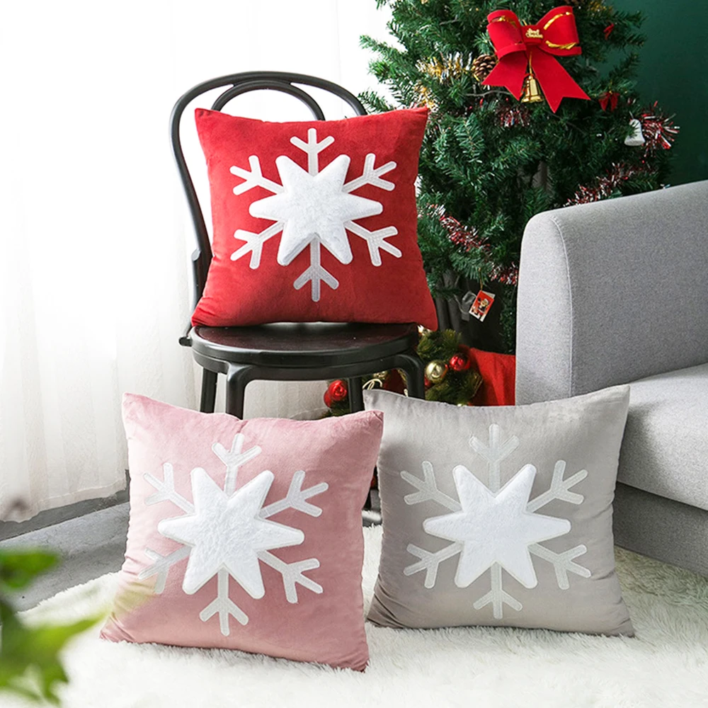 

45x45 см Рождественская Подушка Чехол Снежинка наволочка для домашнего дивана Декор рождественские украшения Xams новогодние подарки