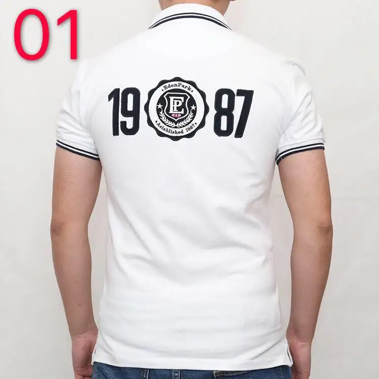 Hombre eden park Топ для мужчин с коротким рукавом Повседневная рубашка для регби camisa вышитая eden park polo мужская Тонкая однотонная хлопковая