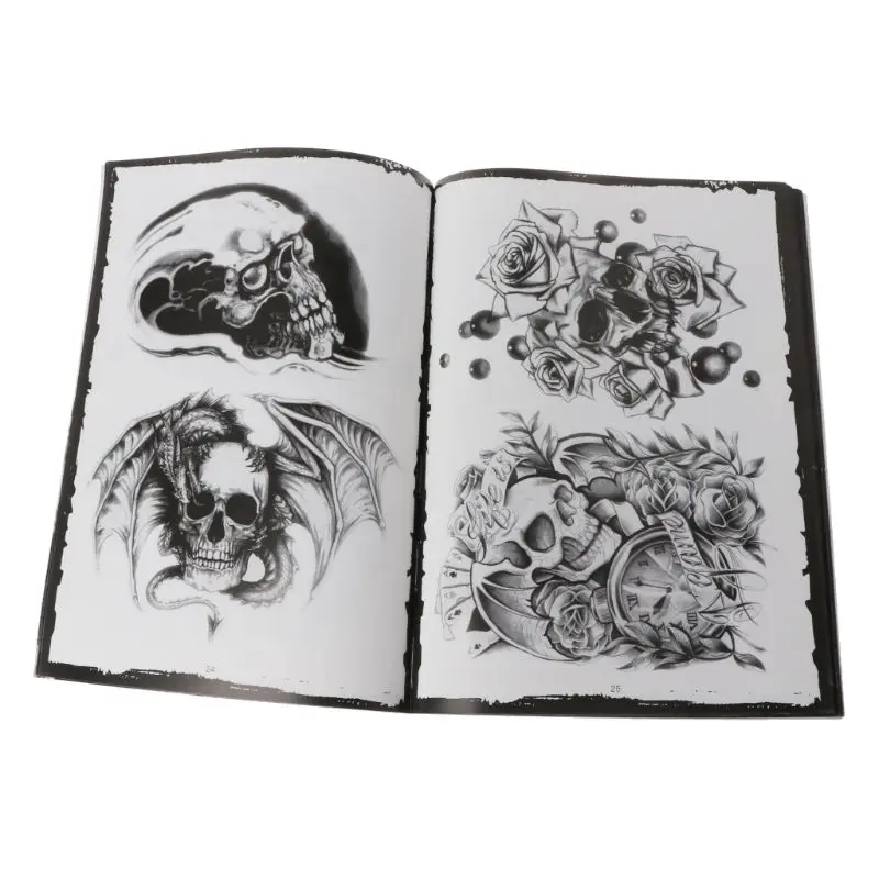 76 страниц выбранный Череп Дизайн Эскиз флэш книга татуировки товары для