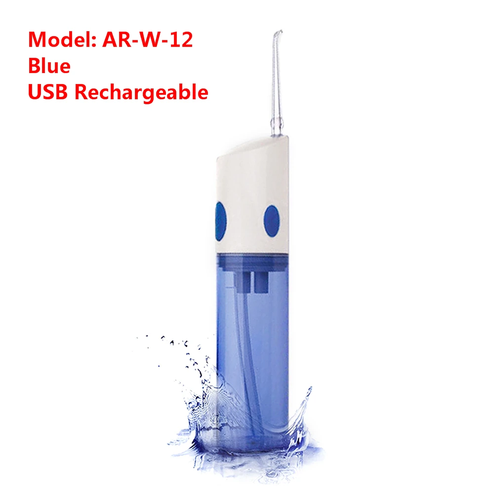 Электрические ирригаторы для полости рта AZDENT портативный USB Перезаряжаемый водный зубной Флоссер водонепроницаемый 5 типов зубов очиститель для спа - Цвет: Белый