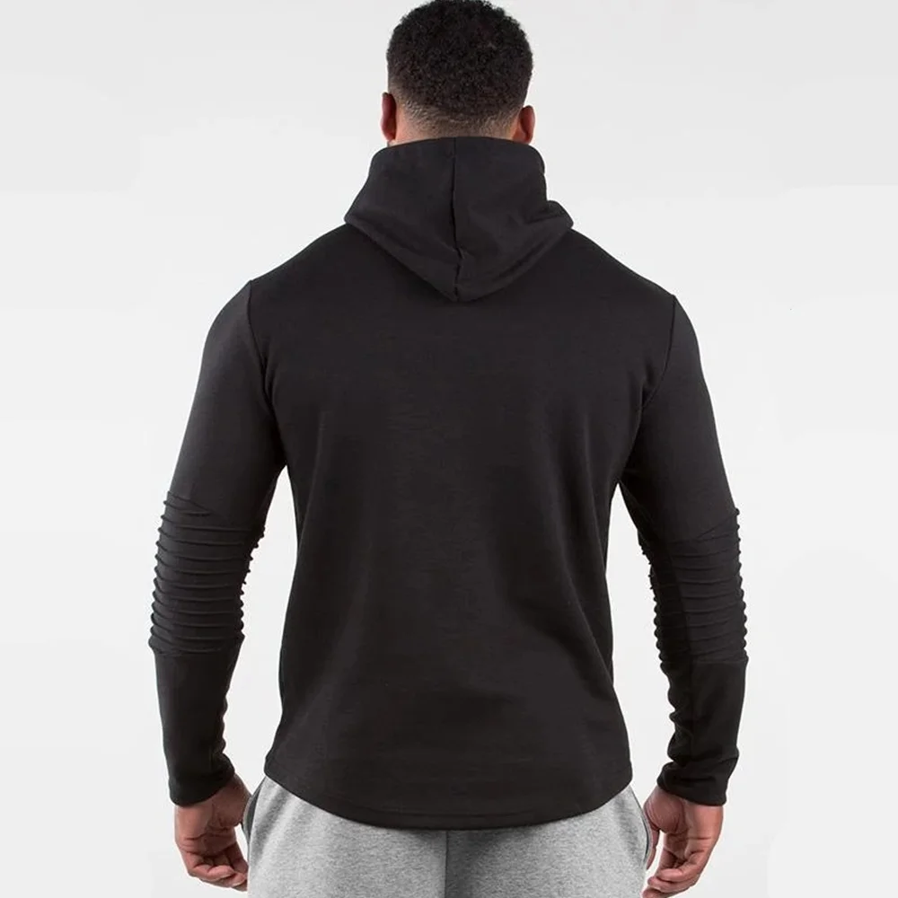 Черные повседневные толстовки для мужчин хлопковый свитшот тренажерных залов