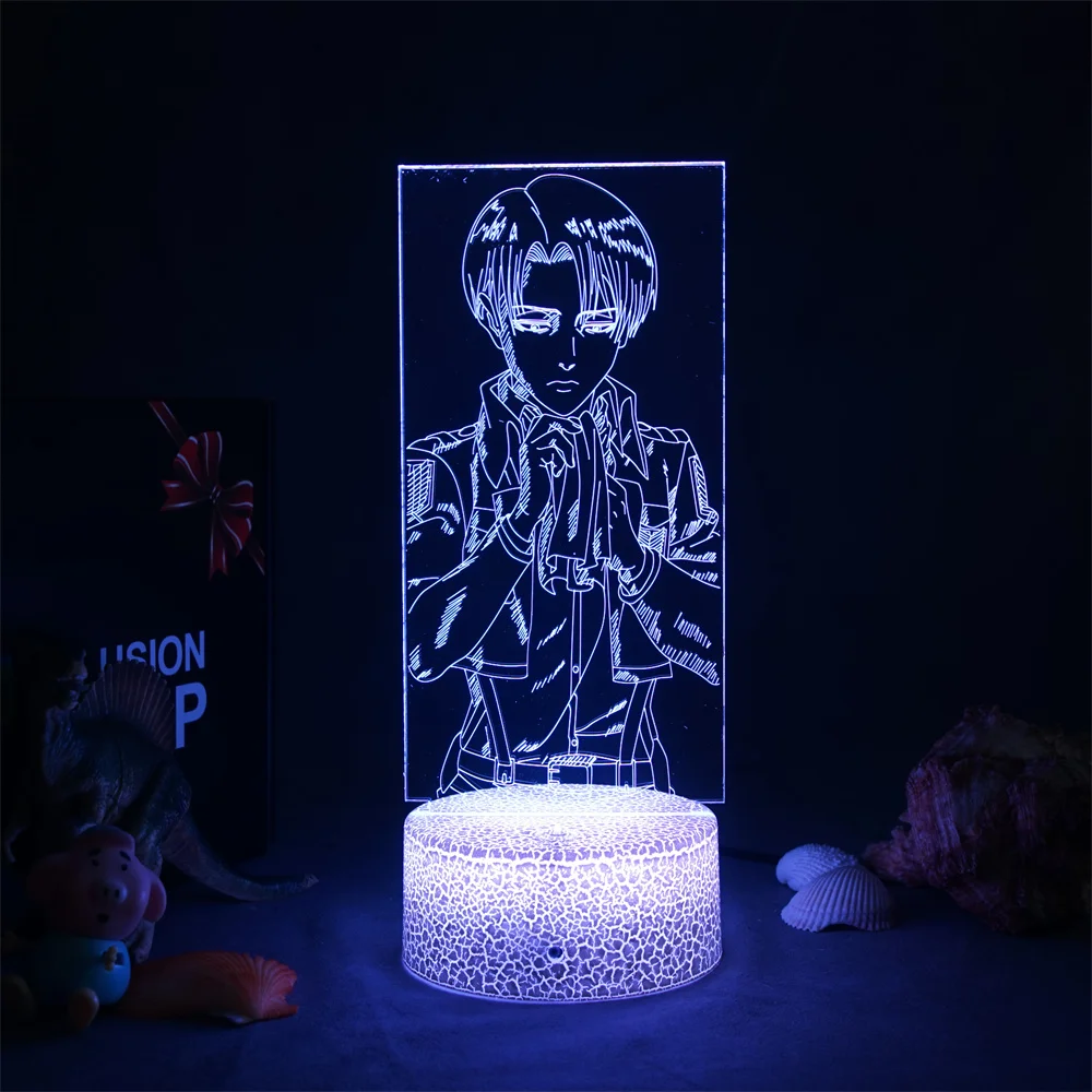 

Anime Figure Attack on titan 3D Lamp Desk Lamp Levi ackerman Led Panel Lights Gift For Boyfriend Manga Room Decor USB Light