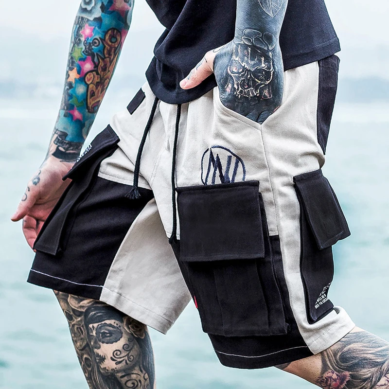 Шорты-карго мужские с множеством карманов уличная одежда повседневные штаны в