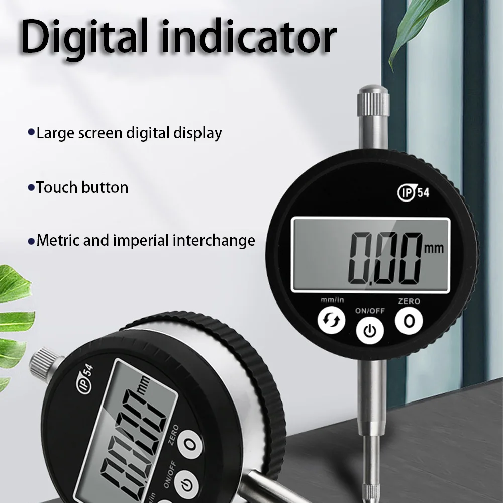 

Dial Indicator Digital High-precision IP54 0-12.7mm Black Waterproof Screen Test Gauge Probe Measurement Tool for Industrial