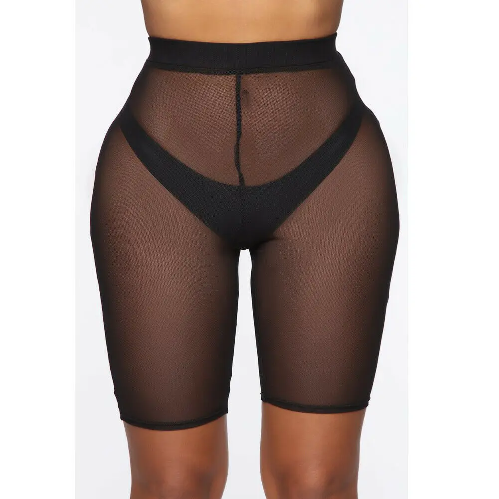 Женские летние бикини с высокой талией однотонные сексуальные сетчатые пляжная