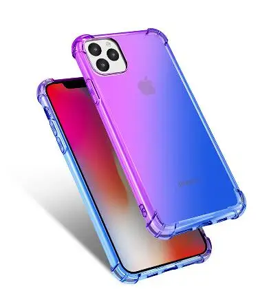 Градиентный телефонный чехол для iPhone XS Max XR X 8 7 Plus 6 6S 11Pro Чехол Мягкий ТПУ 360