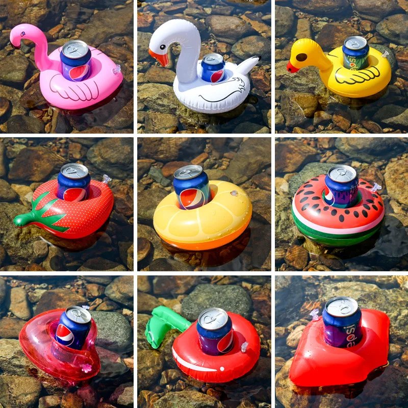 

12pcs Not repeating Mini fanny Inflatable Red Flamingo Floating Drink Cup Holder Swimming Pool Bathing Beach Party Toy Boia