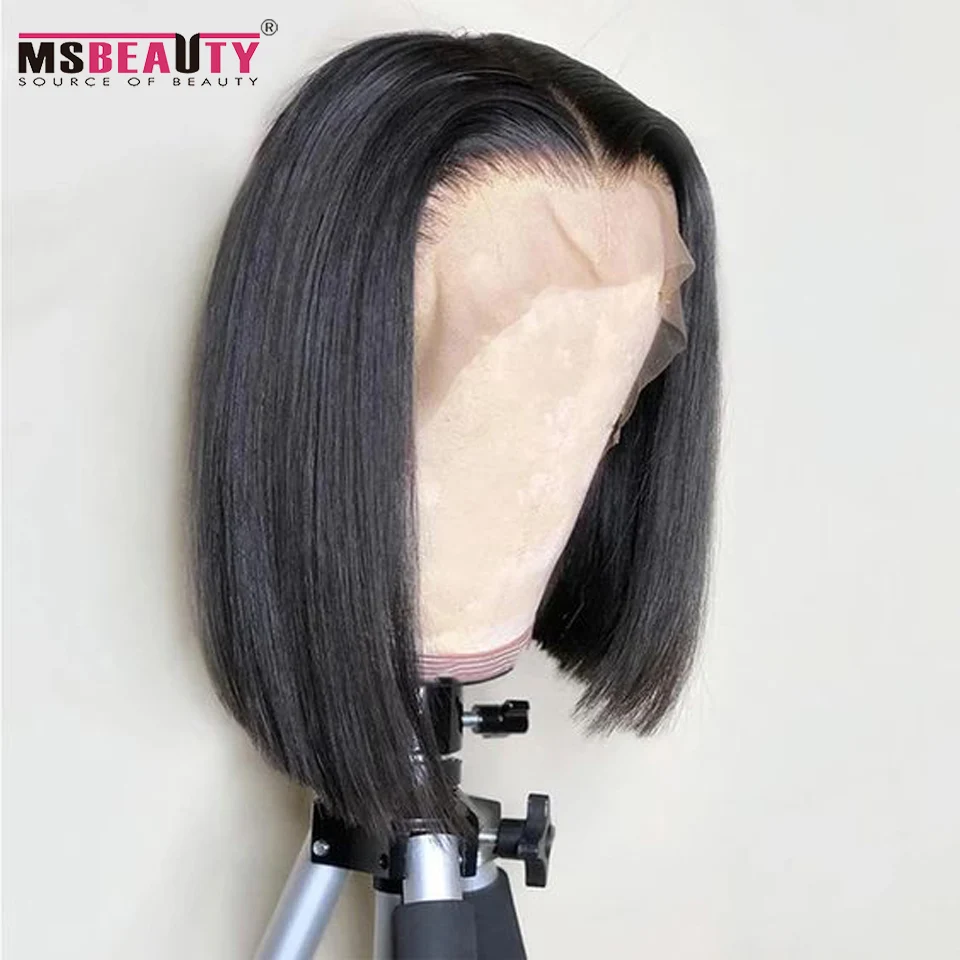 13*4 Короткие парики боб перуанские волосы 100% Реми кружевные передние из