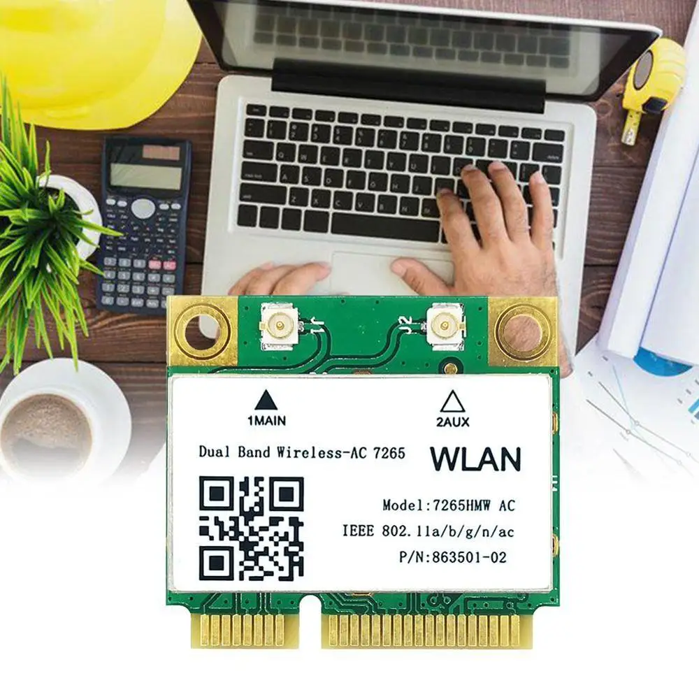 

867Mbps Intel 8265 Mini PCIE Wifi Network Card Wireless For Desktop Adapter 7265HMW Dual Band ac WiFi 802.11 Bluetooth G8E0