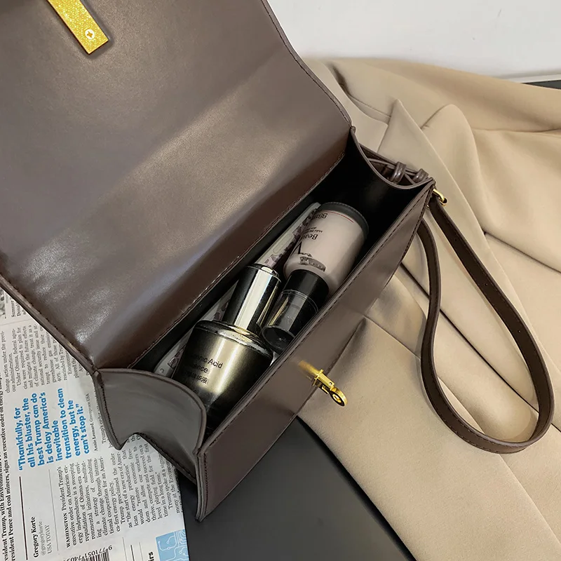 

Women's Flap Small Crossbody Bag Pure Color Quality PU Leather Shoulder Bags Lady Classic All-match Handbags Sac A Main De Luxe