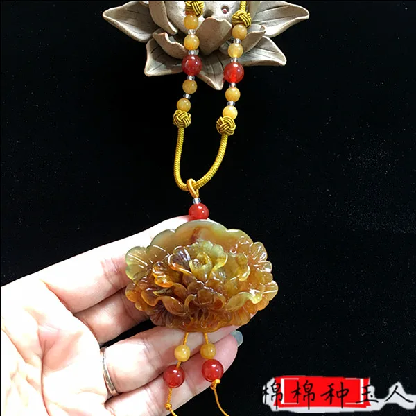 

Natural 7A xiuyu jade A Hand-Carved jade flower unique jade rose jade pendant gift jade pendant jade necklace pendants jewelry