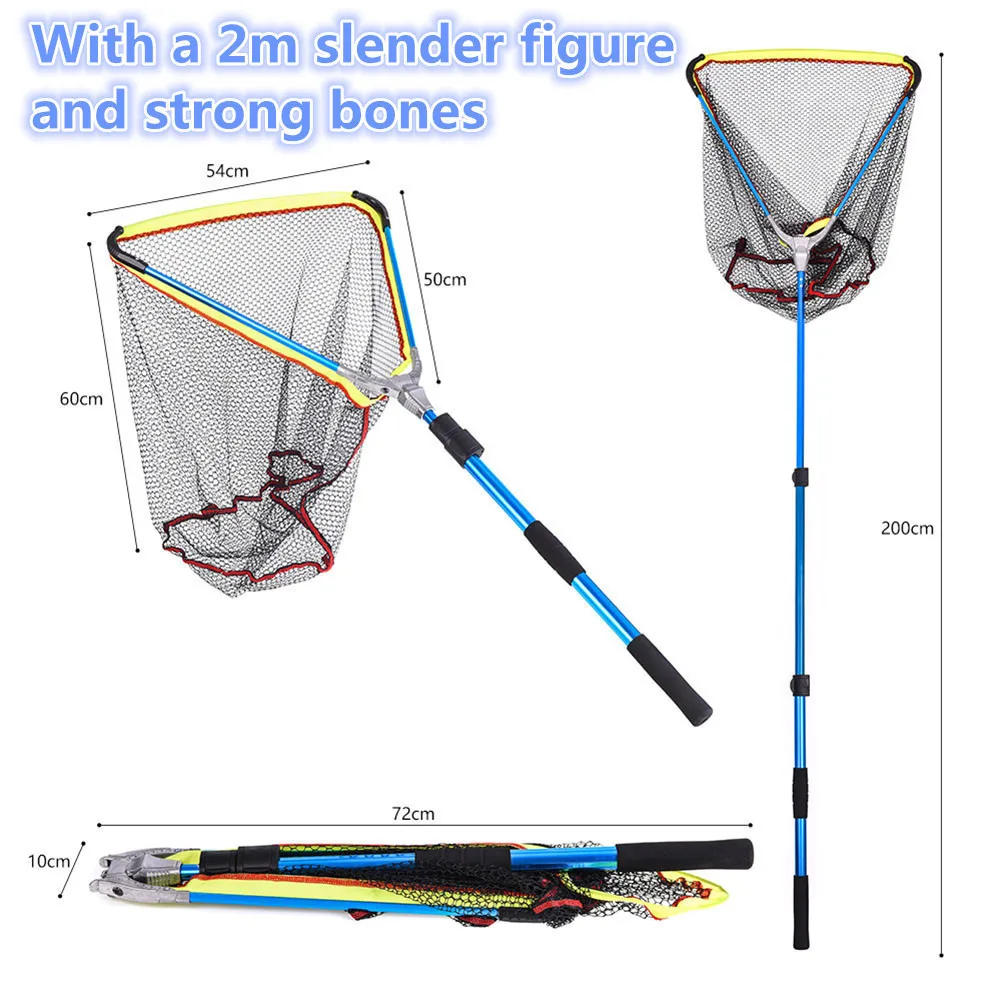 2 м нейлоновая рыболовная сеть из алюминиевого сплава Складная портативная
