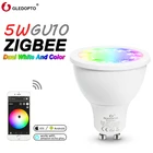Умный Светодиодный точечный светильник GLEDOPTO Zigbee 3,0 RGB + CCT 5 Вт GU10, умный дом, беспроводной пульт дистанционного управления, диммер, двойсветильник свет, работает с Echo Plus