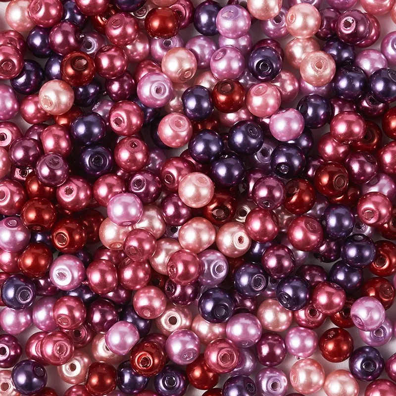 4~4.5mm Glass Pearl Loose Jewelry Bead Set Caramel Mix Environmental Round Dyed Mixed Color Hole: 0.7~1mm about 1000pcs/box. | Украшения и