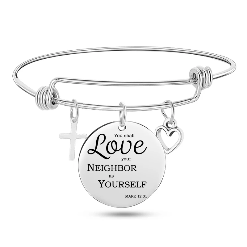 Классические христианские Библии крест браслеты женские серебряные из