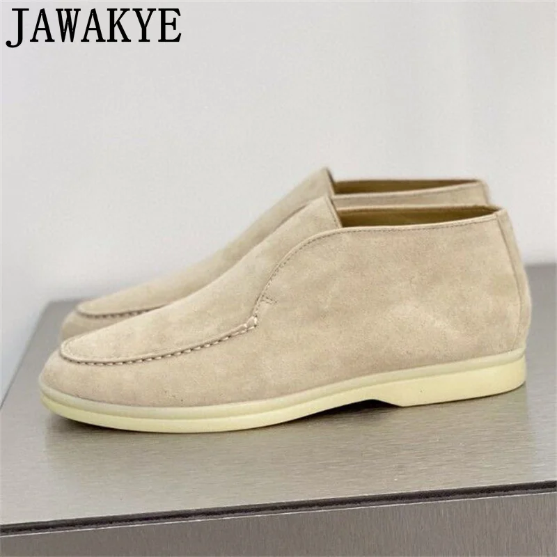 

Multicolor Top-level Quality Real Suede flat Shoes Women Round Toe Slip-on Formal walking shoes luxury Brand loafers shoes mujer