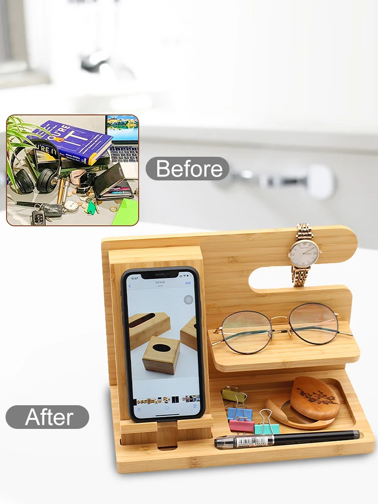 walnut wood phone stand charging dock station mobile phone desk holder wooden watch organizer rack for apple watch for iphone free global shipping