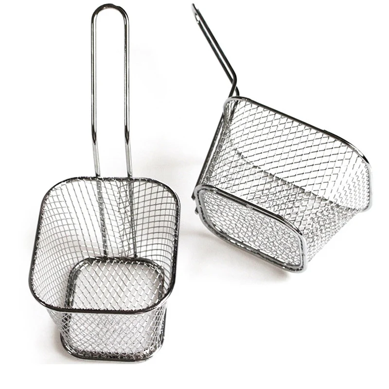 Портативная мини-корзина для жарки с чипсами из нержавеющей стали сетчатый