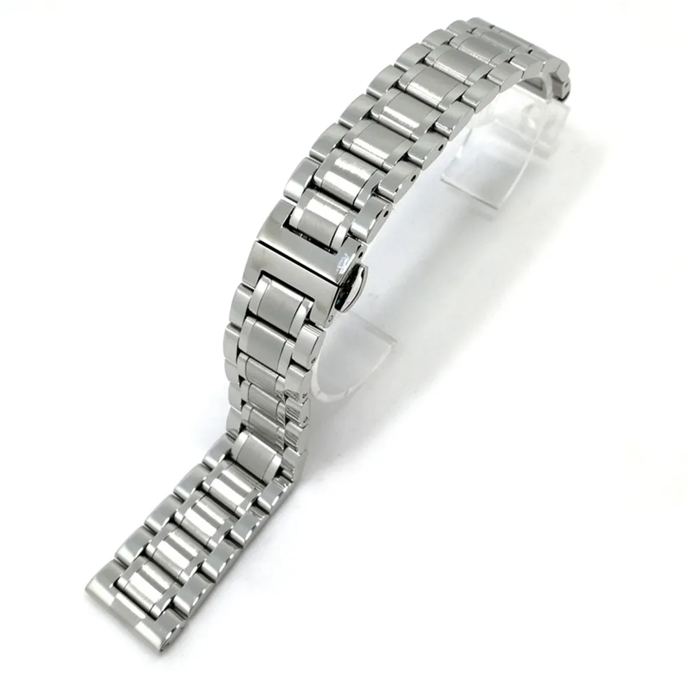 Ремешок из нержавеющей стали для мужчин и женщин изогнутый металлический