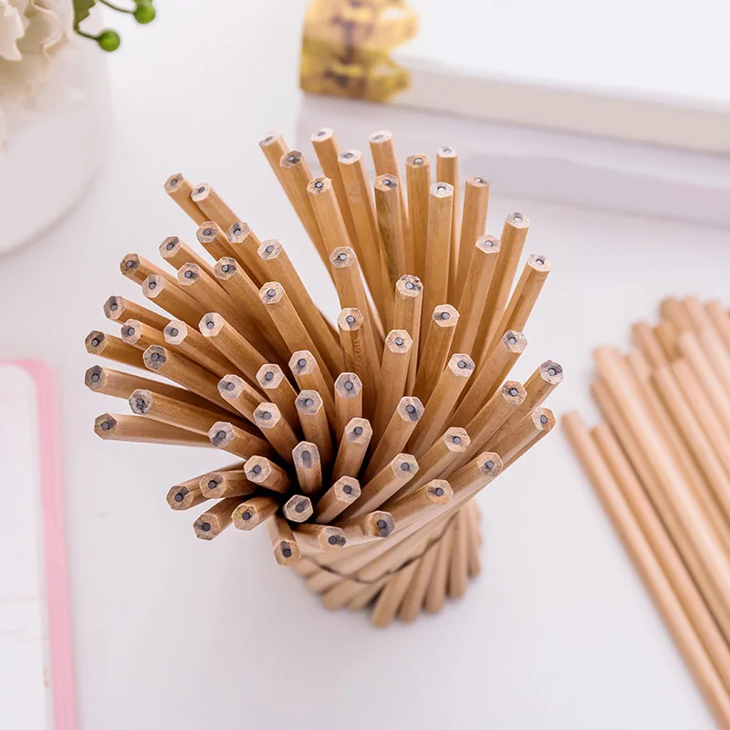 

Wood Pencil HB Black Hexagonal Non-Toxic Standard Pencil Cute Stationery Office School Supplies