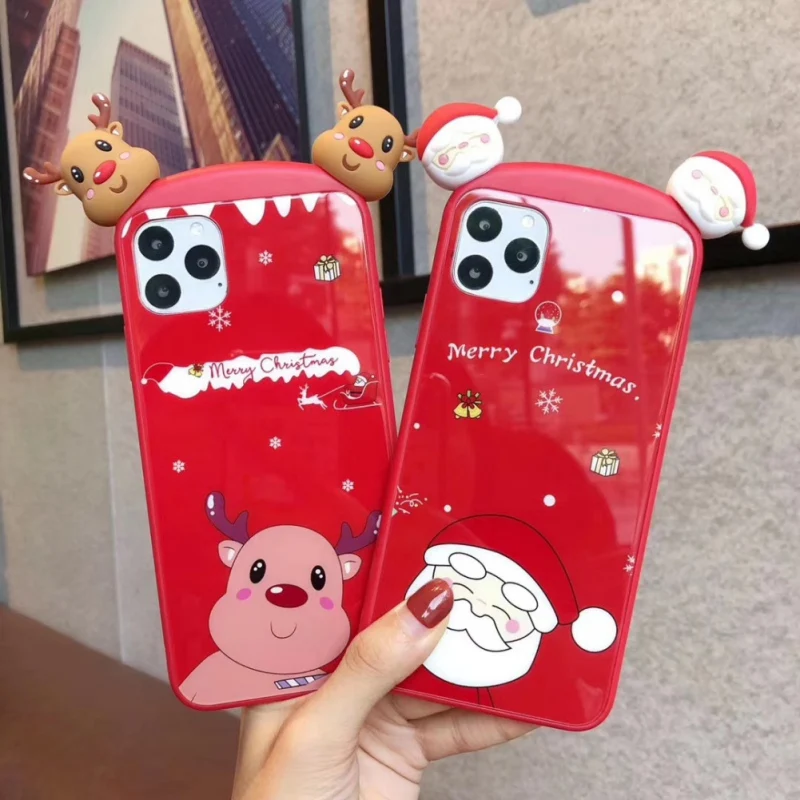 Чехол для телефона Рождественский северный олень новогодняя елка милый чехол