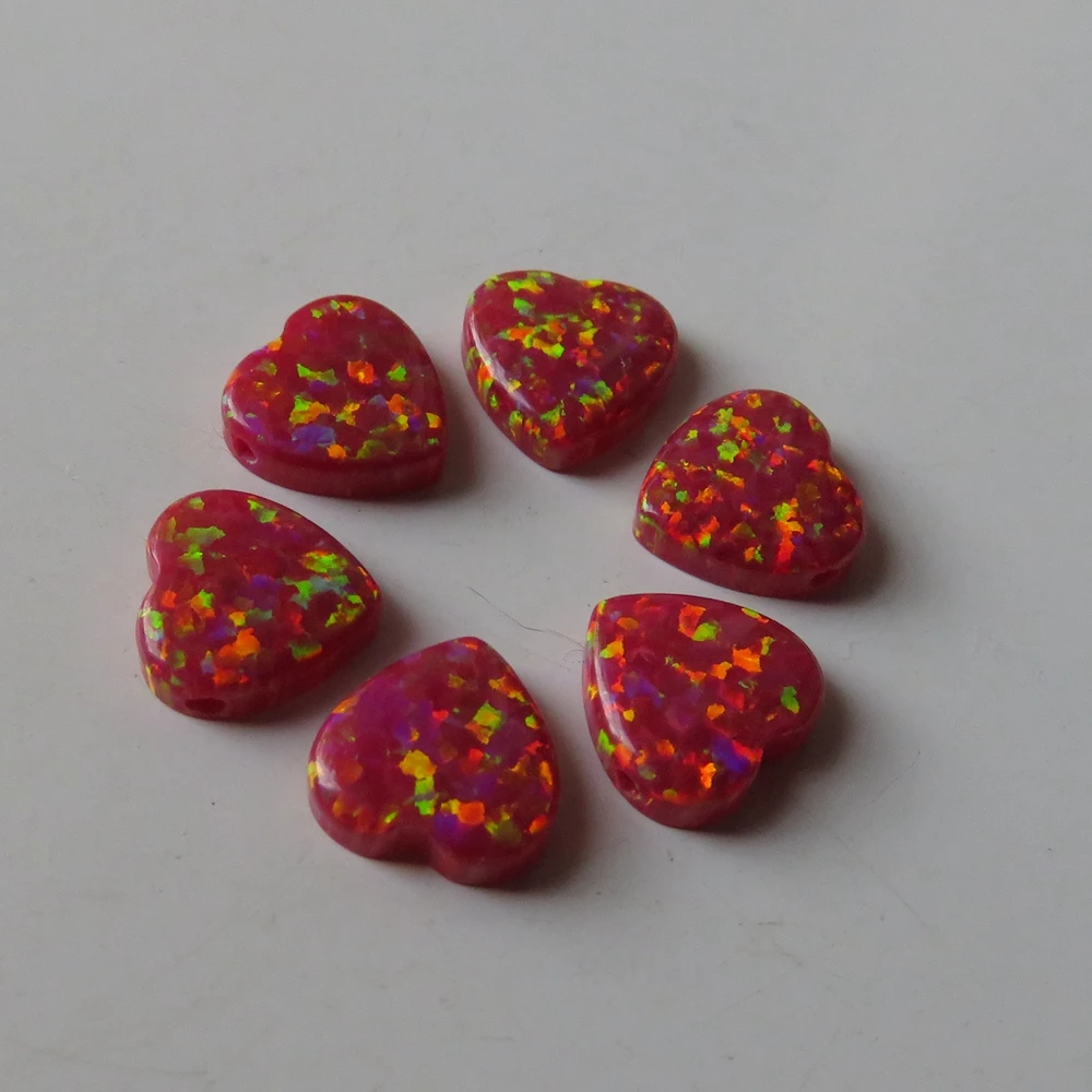 20 шт./лот 10 мм синтетическое сердце кабошон огранка опал камень для DIY ювелирные