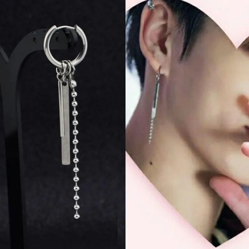

Mens Single Spike Stainless Steel Cross Stud Earring Guys Jewelry Idol KPOP DNA Rock Hip Hop Grunge Punk Dagger Ear Clip Unisex