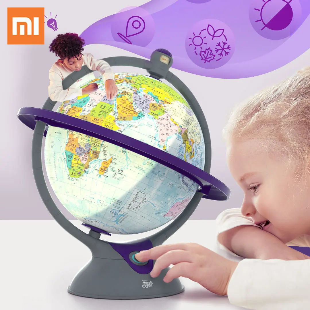 

Xiaomi 3 in 1 Glowing World Globe Light Simulates Rotation Earth Ornaments World Globe Constellation Map For Kids Christmas Gift