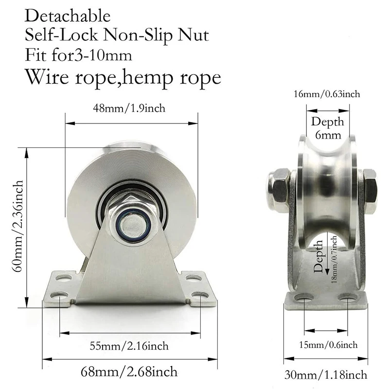Горячая 1-Pack V-Type из нержавеющей стали шкив блок немой подшипники паз скользящие