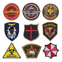 3pcslot new self stick round embroidery patches clothing decoration strange things hook loop seal commando biohazard applique