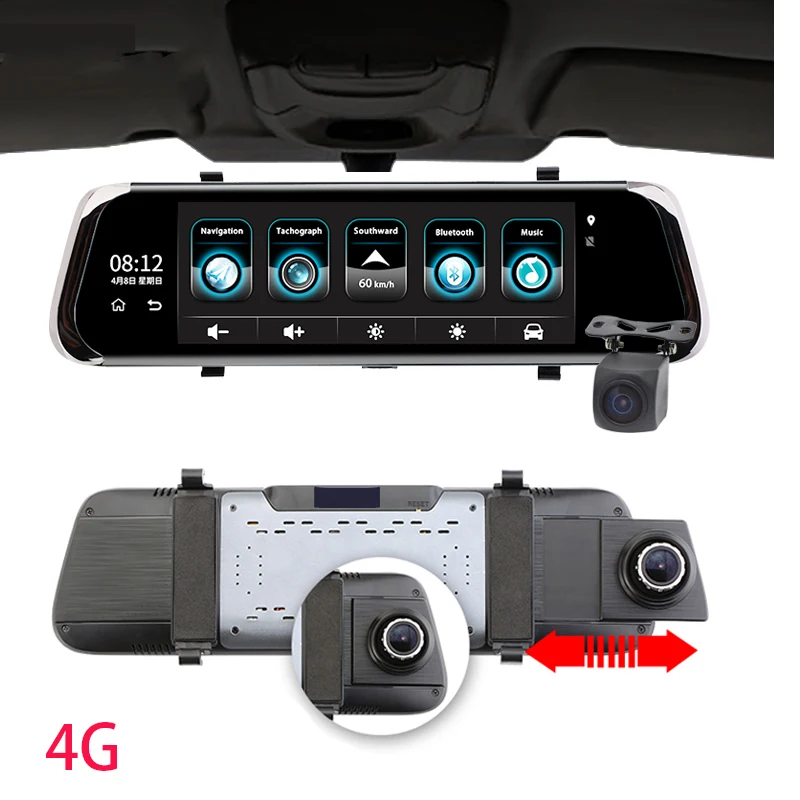 Зеркало видеорегистратор 10 дюймов 4G GPS FHD 1080P|Видеорегистраторы| |