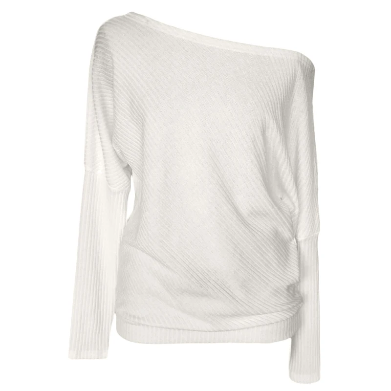 Sweater Women Sexy Off shoulder Batwing Sleeve Pullovers Jumper 3XL 2018 Harajuku Casual Loose Solid Long Knitted | Женская одежда