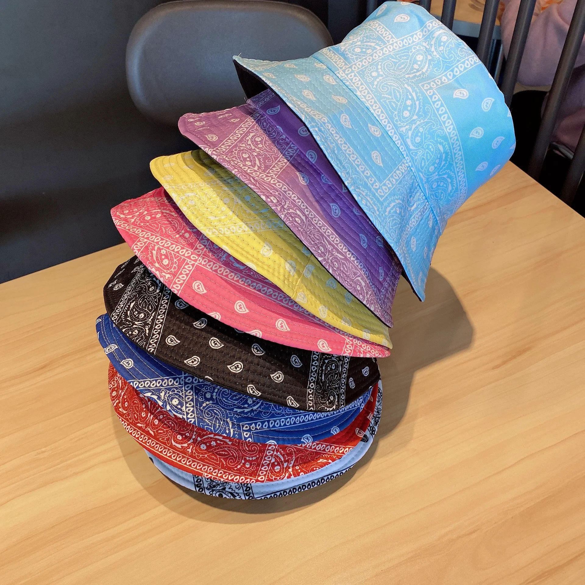 Панама Двусторонняя женская с буквенным принтом хлопковая шляпа от солнца для