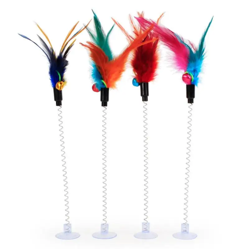 

NEW Funny Cat Toy For Cats Sucker With Bell Spring Mouse Spring Feather Pet Products Cat Toy Goods For Animals Cat Accessories