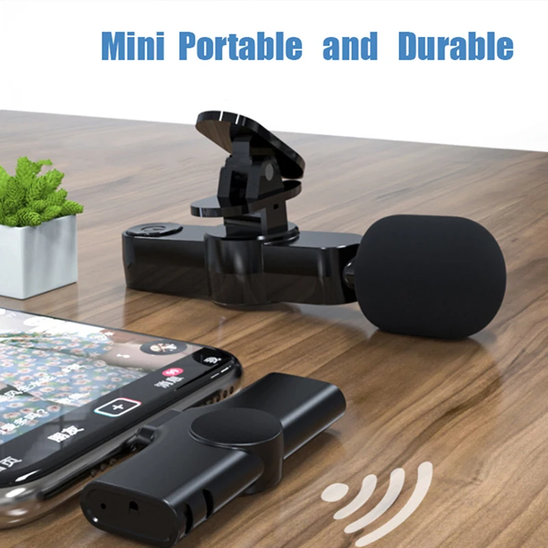 wireless noise reduction lavalier microphone portable audio and video recording microphone for iphone and android game phones free global shipping
