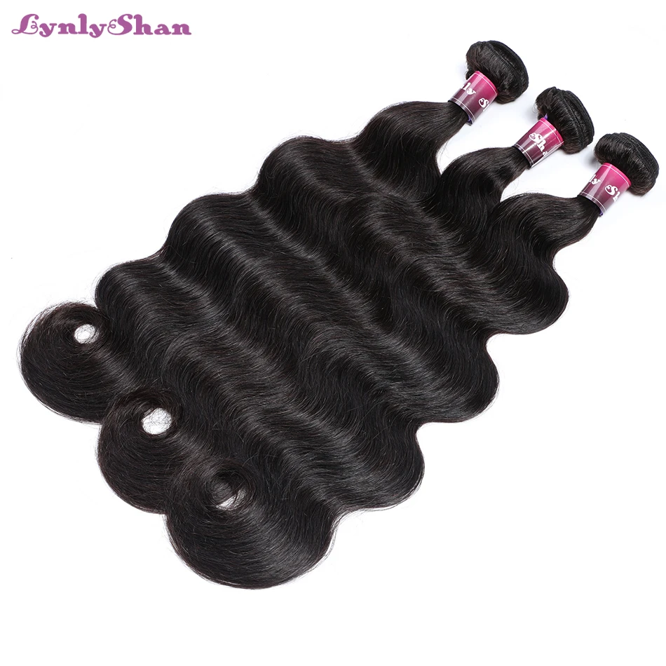 Lynlyshan бразильские человеческие волосы волнистые пучки с закрытием натуральный