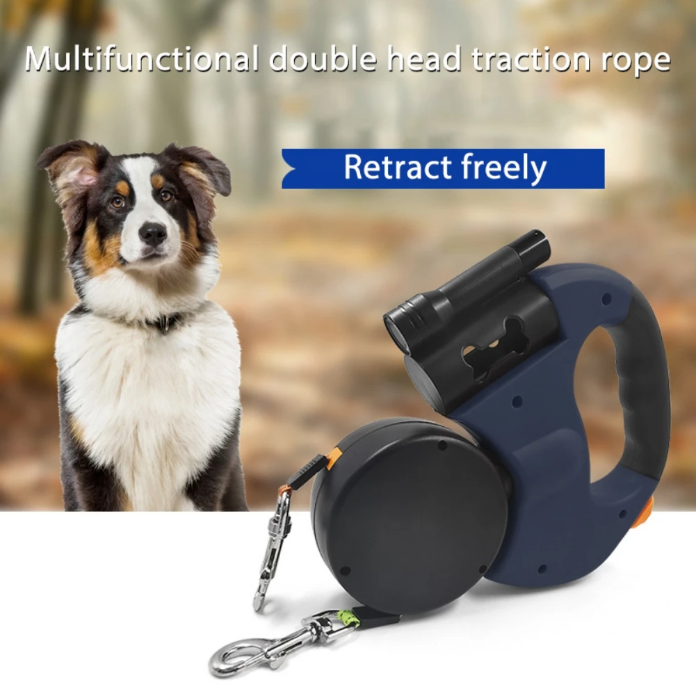 

Double Dog Leash Retractable Roulette Leash Small And Big Dog Traction Rope 3M Long Leashes For Two Dogs Pet Walking Lead