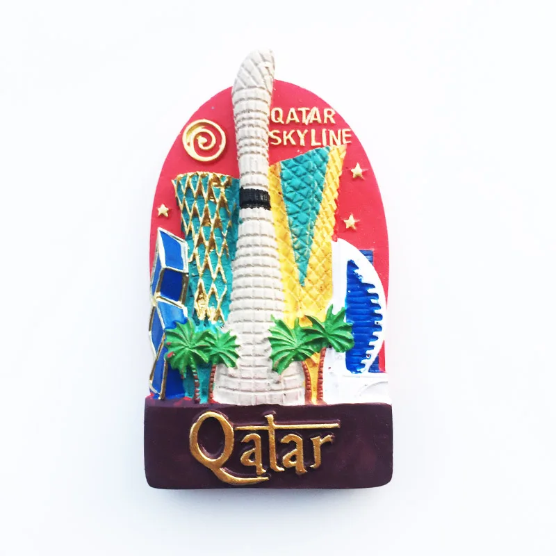 

QIQIPP Middle East Qatar Creative Tourism Commemorative Decoration Crafts Landmark Building Magnetic Fridge Magnet