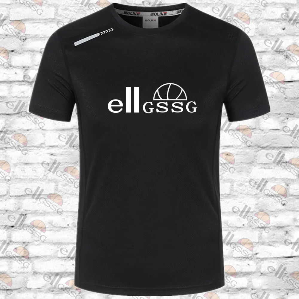 

EIIGSSG 2021 summer new men's fashion T-shirt solid color short-sleeved breathable slim top sports fitness quick-drying T-shirt