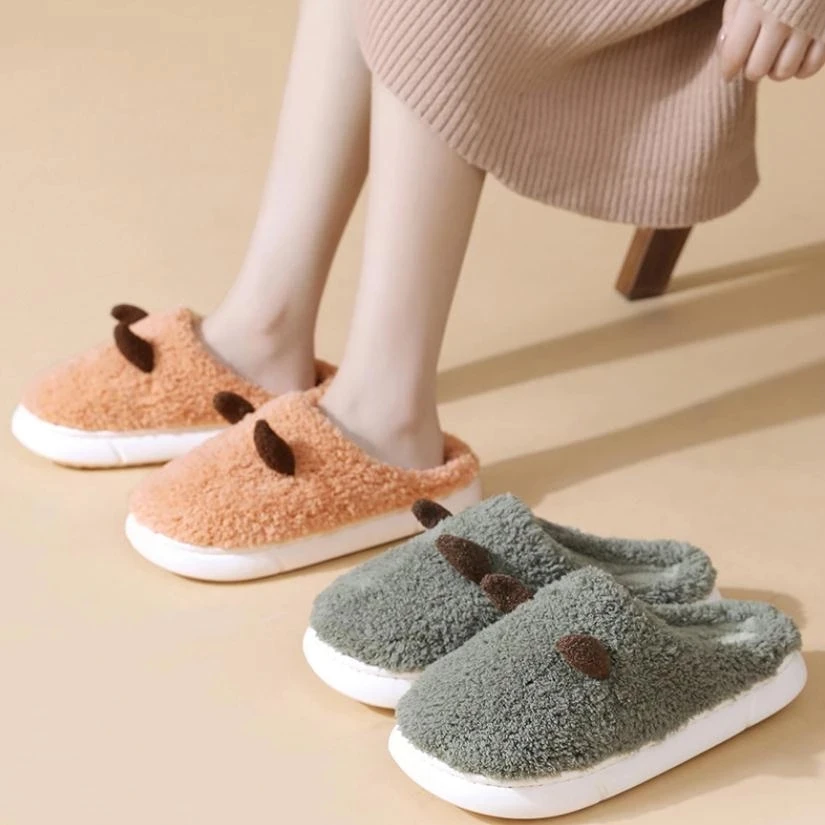 Новинка 2021, зимние теплые тапочки на платформе для мужчин и женщин, домашняя обувь, мягкие плюшевые домашние тапочки на толстой подошве от AliExpress WW
