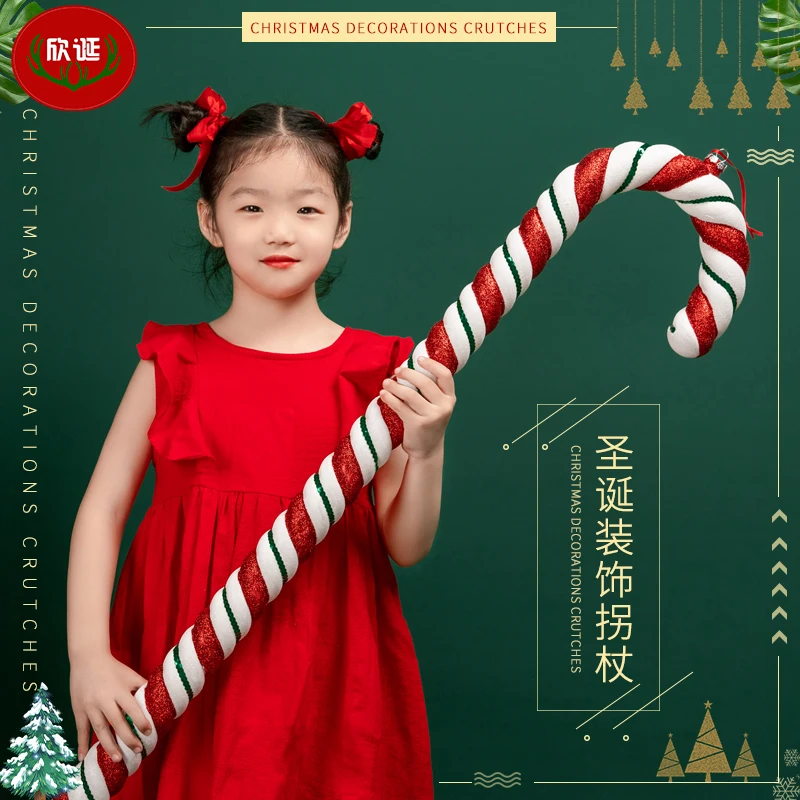 

Christmas decorations red, white and green cane props ornaments pendant hotel shopping mall scene layout dance shooting props