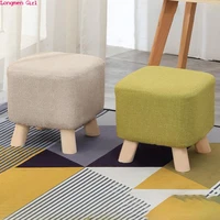 living room furniture padded stools modern simplicity ottoman creative solid wood fabric footrest outdoor leisure small stool