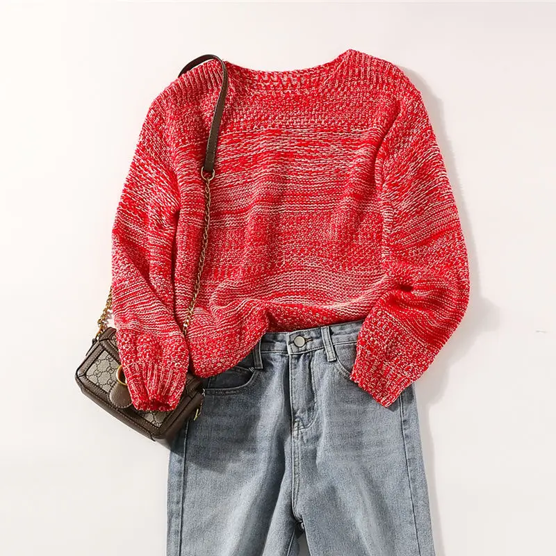 

Fashion Autumn Winter Ladies Knitted Sweater Women O-neck Full Sleeve Jumper Pullovers Coarse Wool Sweater Women